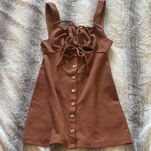 Free People Dresses & Skirts - Free People Rust Brown Knit Tank Dress